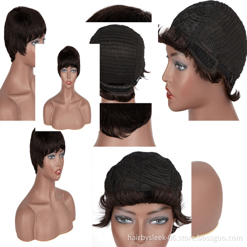 Rebecca fashion Brand wholesale Very short Wigs Hot Sell Best Middle Part Peruvian  Remy Hair HD Lace Front Wigs Human Hair wigs